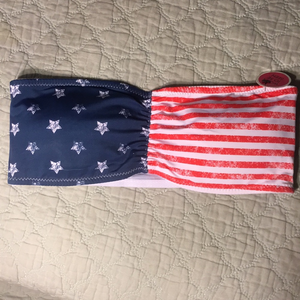 4th of July American flag bathing suit top